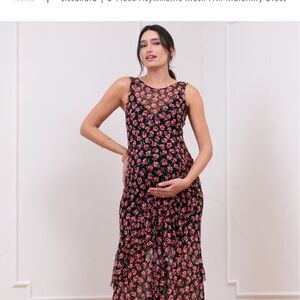 Seraphine Maternity Dress -2 piece floral frill